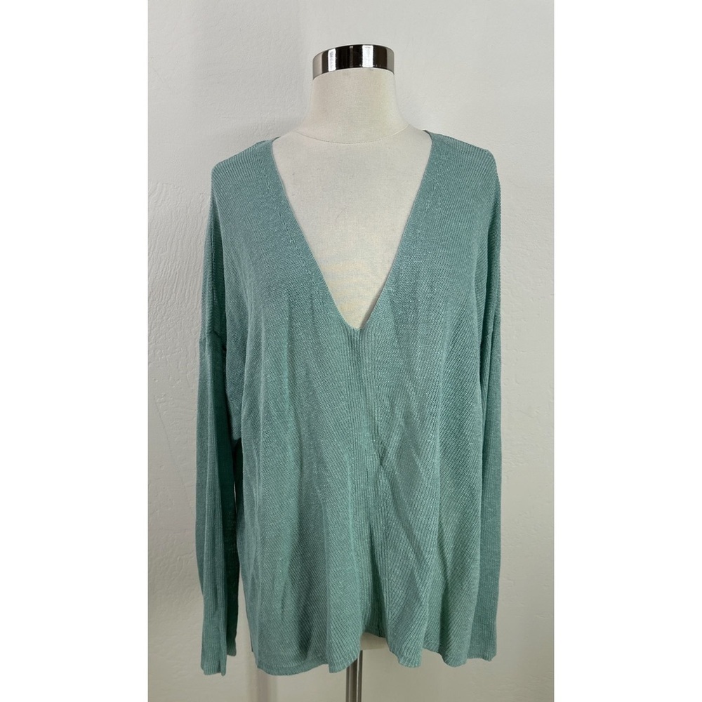 Eileen Fisher Organic Lin Elm V-Neck Box Top